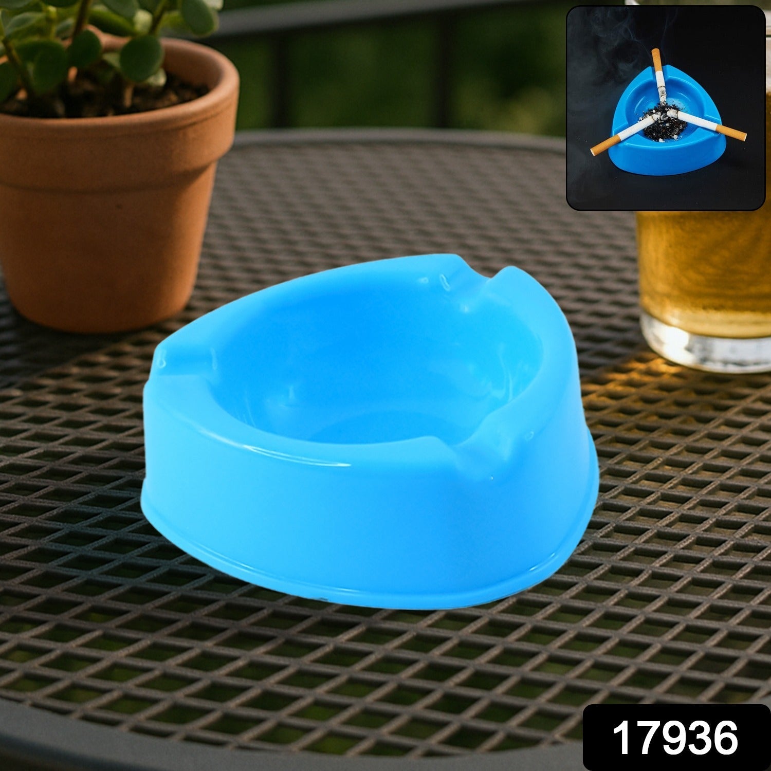 Oblivion Heavy Duty Plastic Ashtray (mix color & 1 Pc) Oblivion Heavy Duty Plastic Ashtray (mix color & 1 Pc)